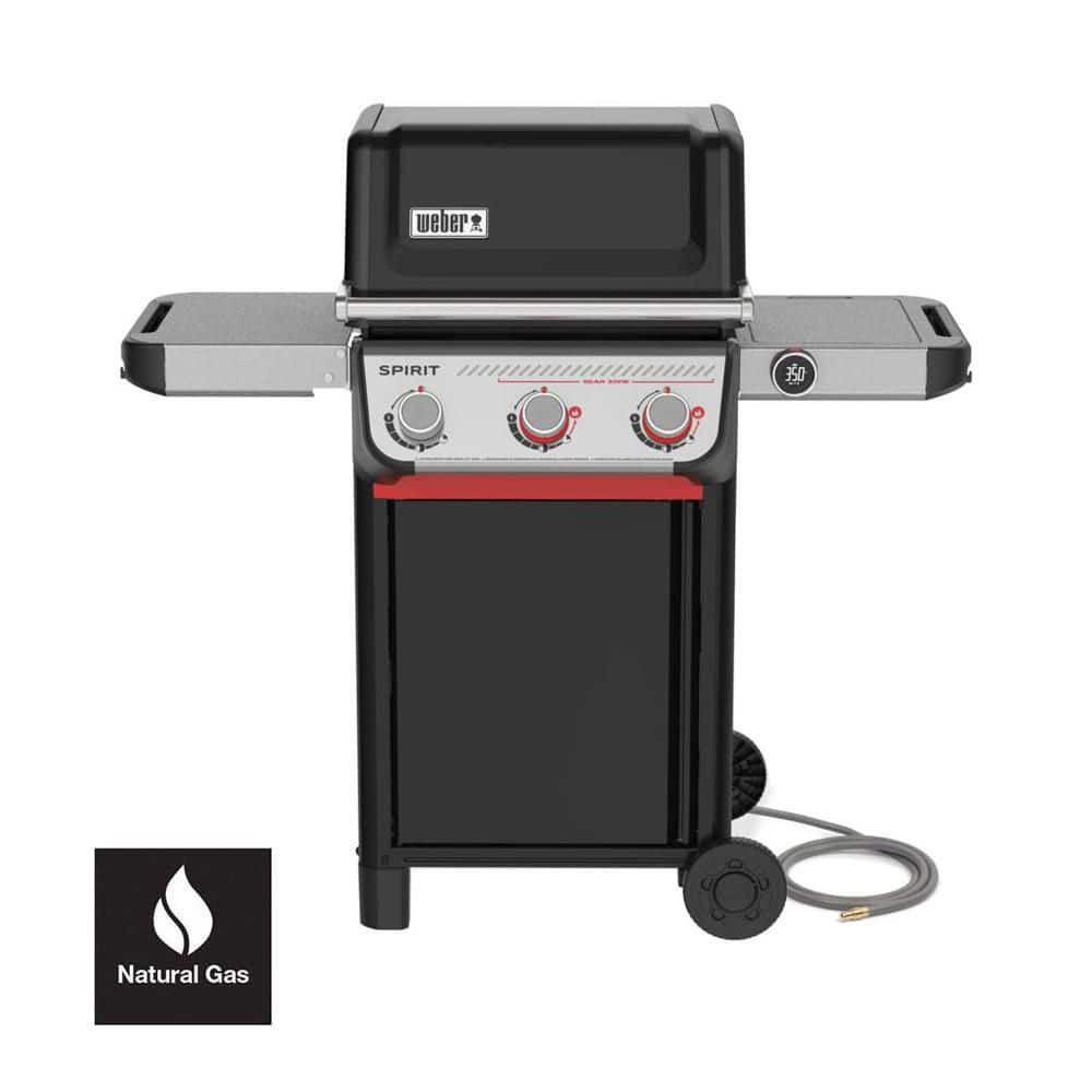 Spirit Smart EX-325 3-Burner Natural Gas Grill in Black with Wi-Fi Enabled Digital Thermometer