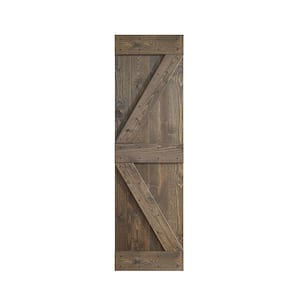 K Series 24 in. x 84 in. Smoky Gray DIY Knotty Pine Wood Barn Door Slab