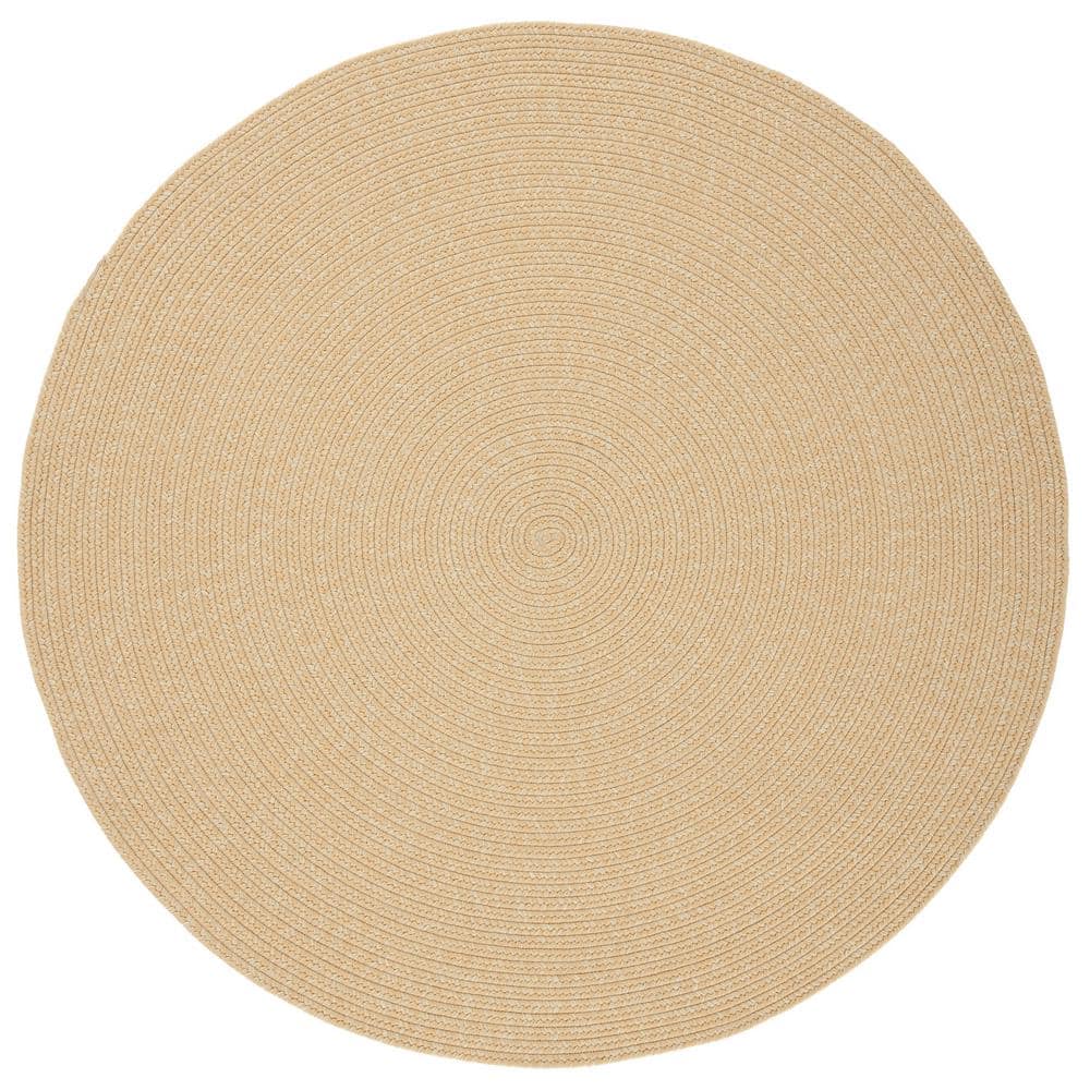 Beige Round Braided Synthetic 8' Area Rug