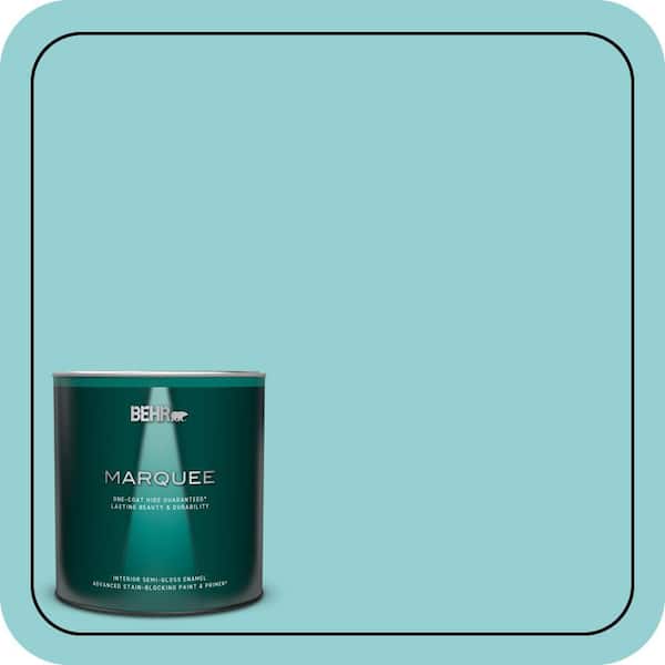 BEHR MARQUEE 1 qt. #M460-3 Big Surf One-Coat Hide Semi-Gloss Enamel Interior Paint & Primer