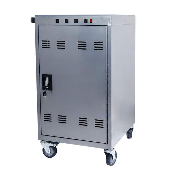 21 in. Mobile Charging Cart and Cabinet for Tablets Laptops 35-Device (B30Plus)-Silver