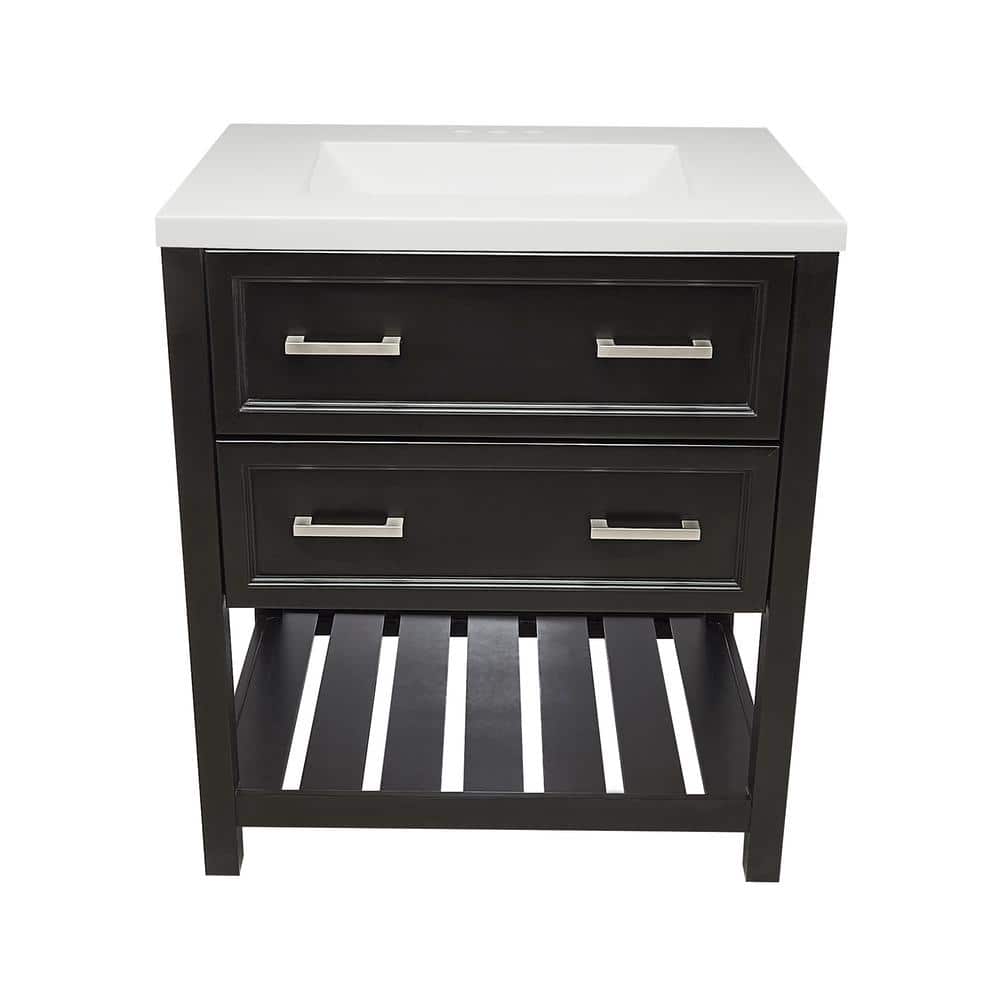 Tremblant 31 in. W x 22 in. D x 36 in. H Bath Vanity in Espresso with White Cultured Marble Top price history on PriceWatchPro