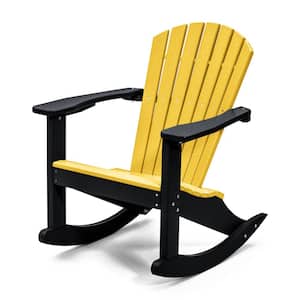 Classic Black Rocking Wood Adirondack Chair