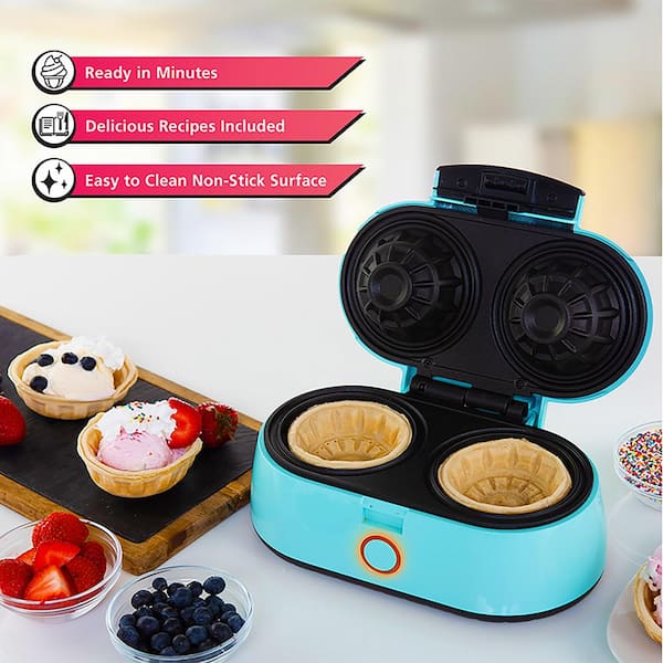 Brentwood 2-waffle Electric Waffle Bowl Maker, Blue : Target