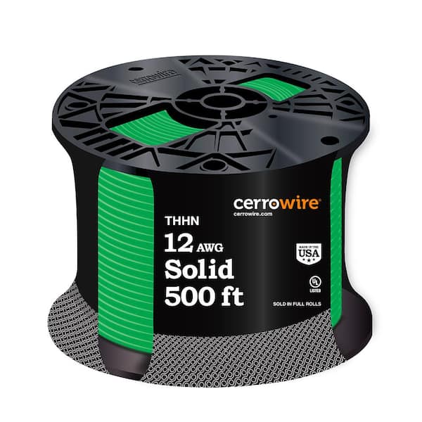 Cerrowire 500 ft.12 Gauge Green Solid CU THHN Wire