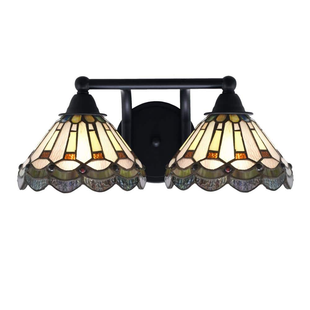 Madison 8.75 in. 2-Light Matte Black Vanity Light 3R422MB9395 - The Home  Depot