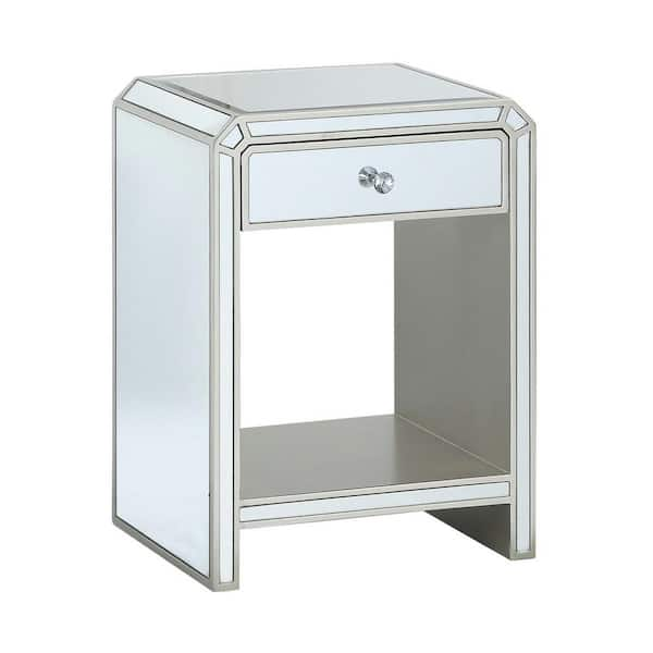 Coast to Coast Accents Champagne Reflections 1-Drawer Chairside Cabinet