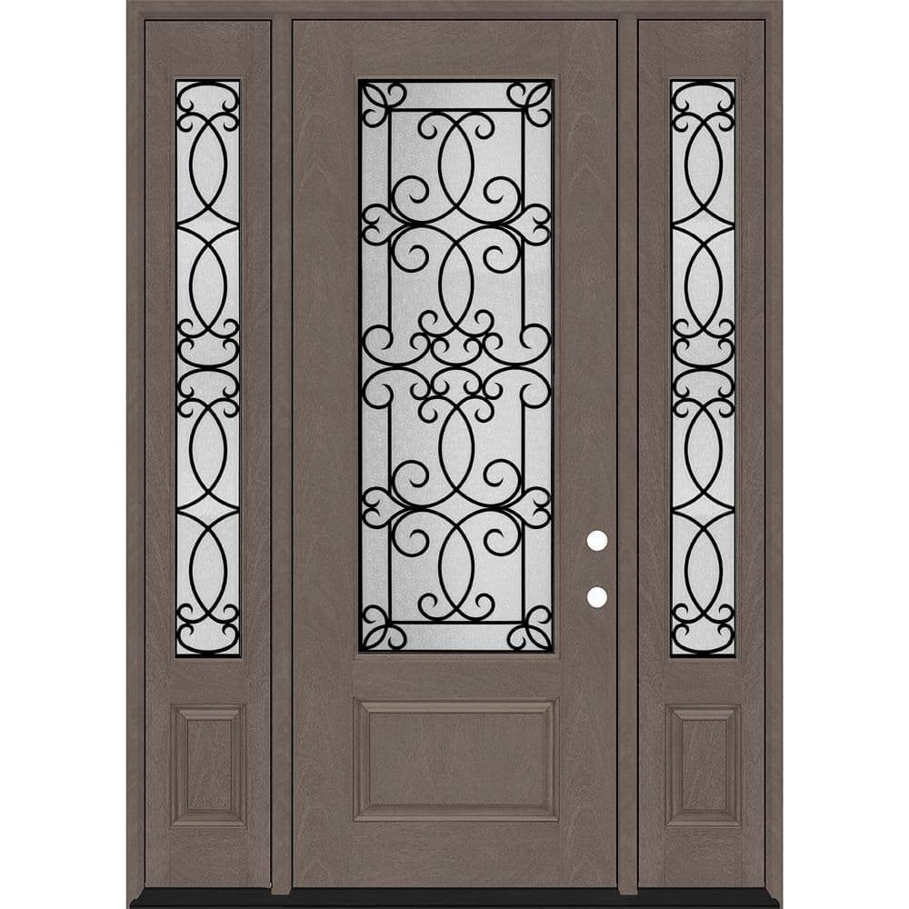 Regency 68 in. x 96 in. 3/4Lite Georgian Decorative Glass LHIS Ashwood Mahogany Fiberglass Prehung Front Door DB 14 in. price history on PriceWatchPro