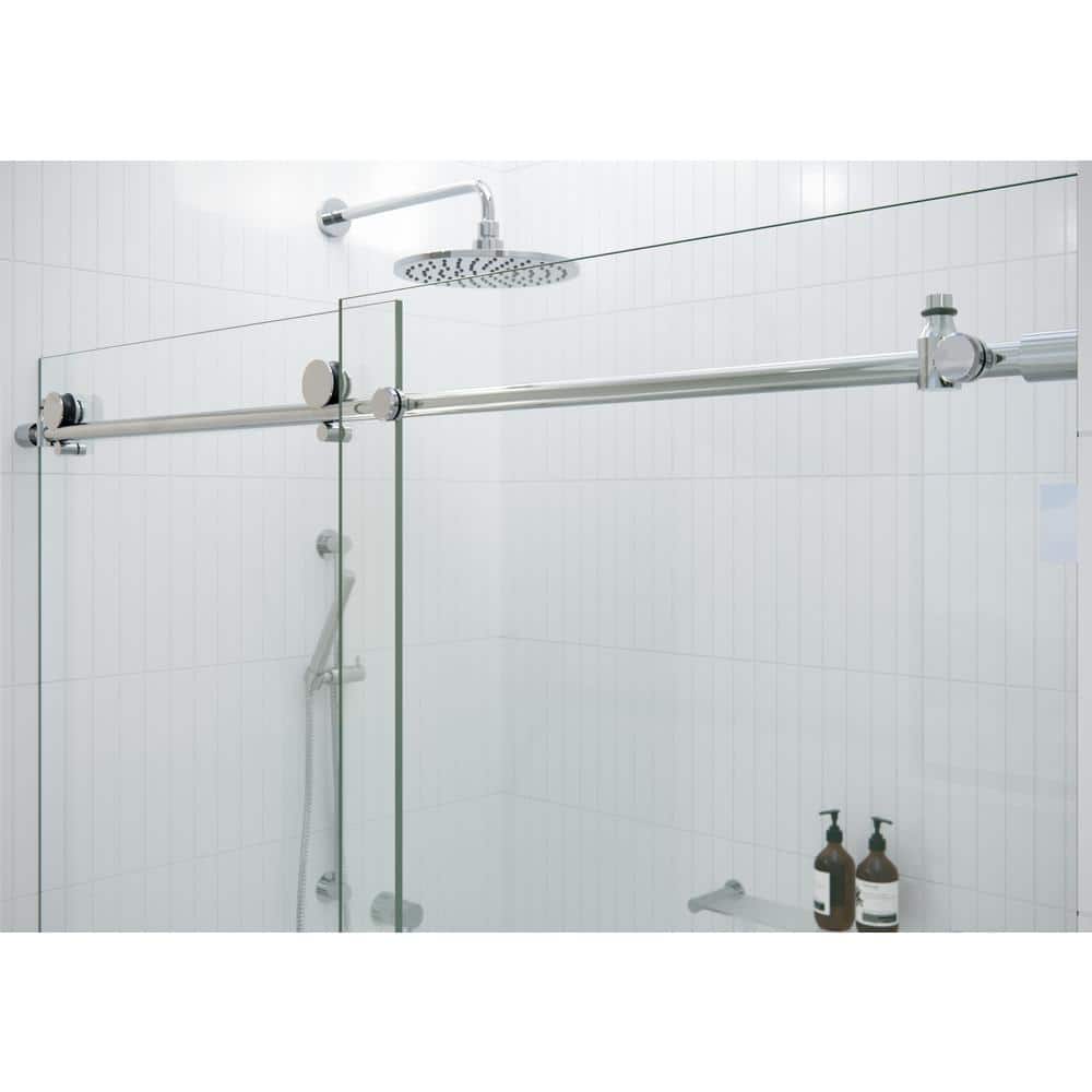 Eclipse 48" x 78" Frameless Glass Sliding Shower Door in Polished Chrome