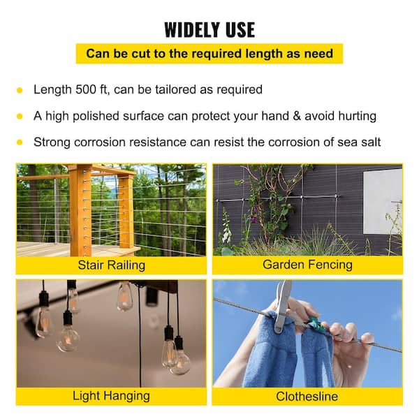 304/316 Wire Rope Mesh Cable Mesh Multipurpose Garden Fence Animal