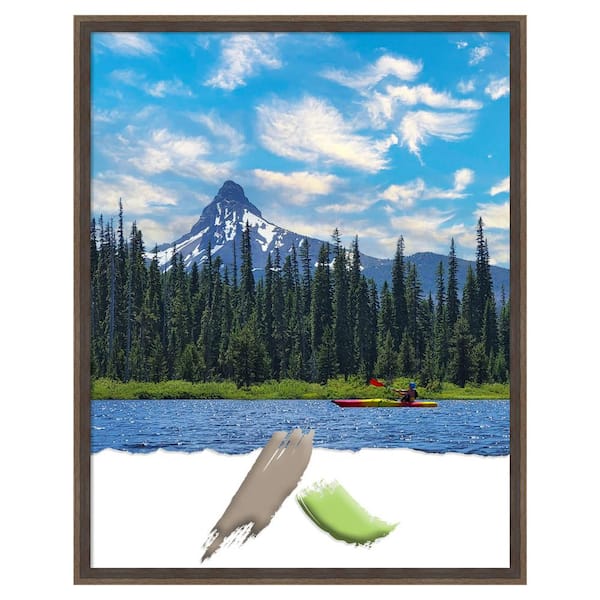 Amanti Art Hardwood Wedge Mocha Wood Picture Frame Opening Size 22x28 in.