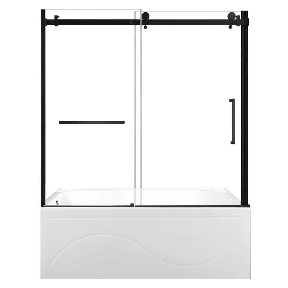 59.8 in. x 32 in. Acrylic Rectangular Alcove Soaking Bathtub with Left Drain in White/Matte Black price history on PriceWatchPro