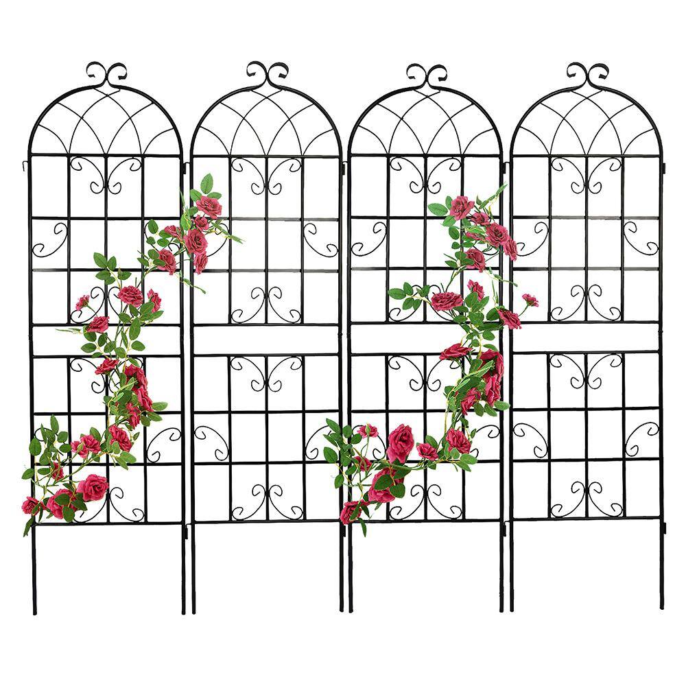 BTMWAY 71 in. x 19.7 in. Metal Rustproof Garden Arched Trellis for