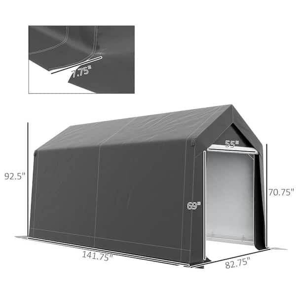 ToolCat 7 ft. x 12 ft. Heavy-Duty Portable Garage Kit Tent with