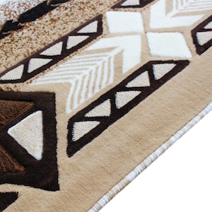 Ivory 5 ft. x 7 ft. Rectangle Native American Area Rug