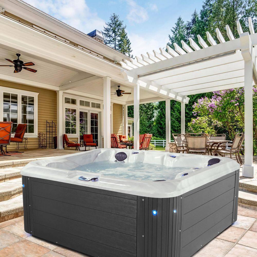 Grand Banks 6-Person 81-Jet Gray Acrylic Hot Tub Spa