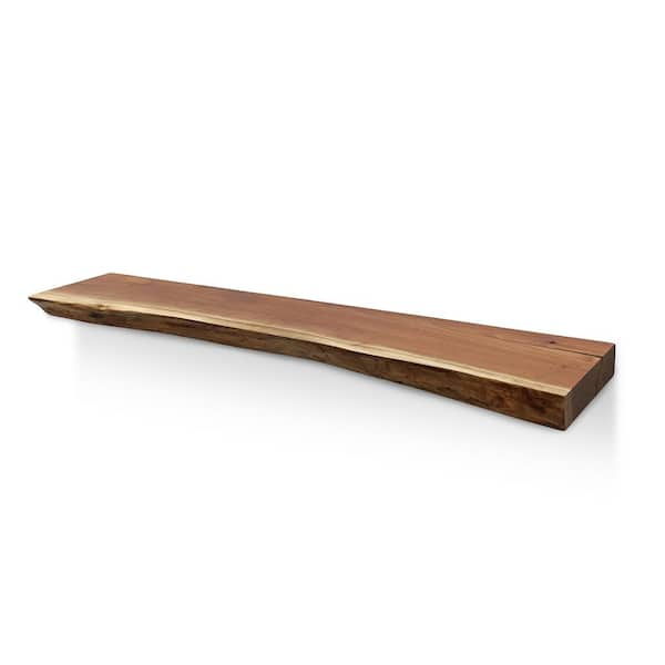 36 in. W x 9 in. D Walnut Wood Decorative Wall Shelf
