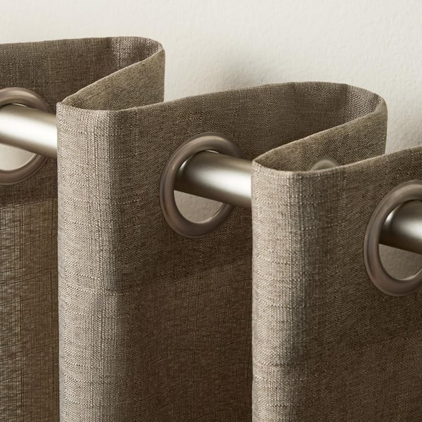 Loha Cafe Solid Light Filtering Grommet Top Curtain, 54 in. W x 84 in. L (Set of 2)