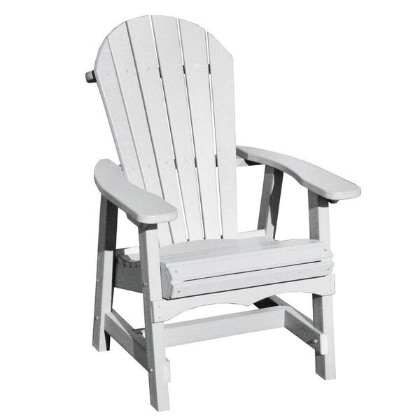 Vifah Roch Recycled Plastics Adirondack Patio Dining Chair in White-DISCONTINUED