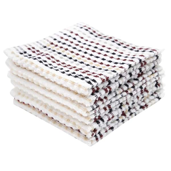 Neutral Multicolor Pebble Cotton Bar Mop Dish Cloth Set of 6