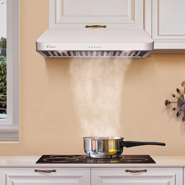 30 in. Ducted Under Cabinet Range Hood in Stainless Steel with Touch  Display and Permanent Filters
