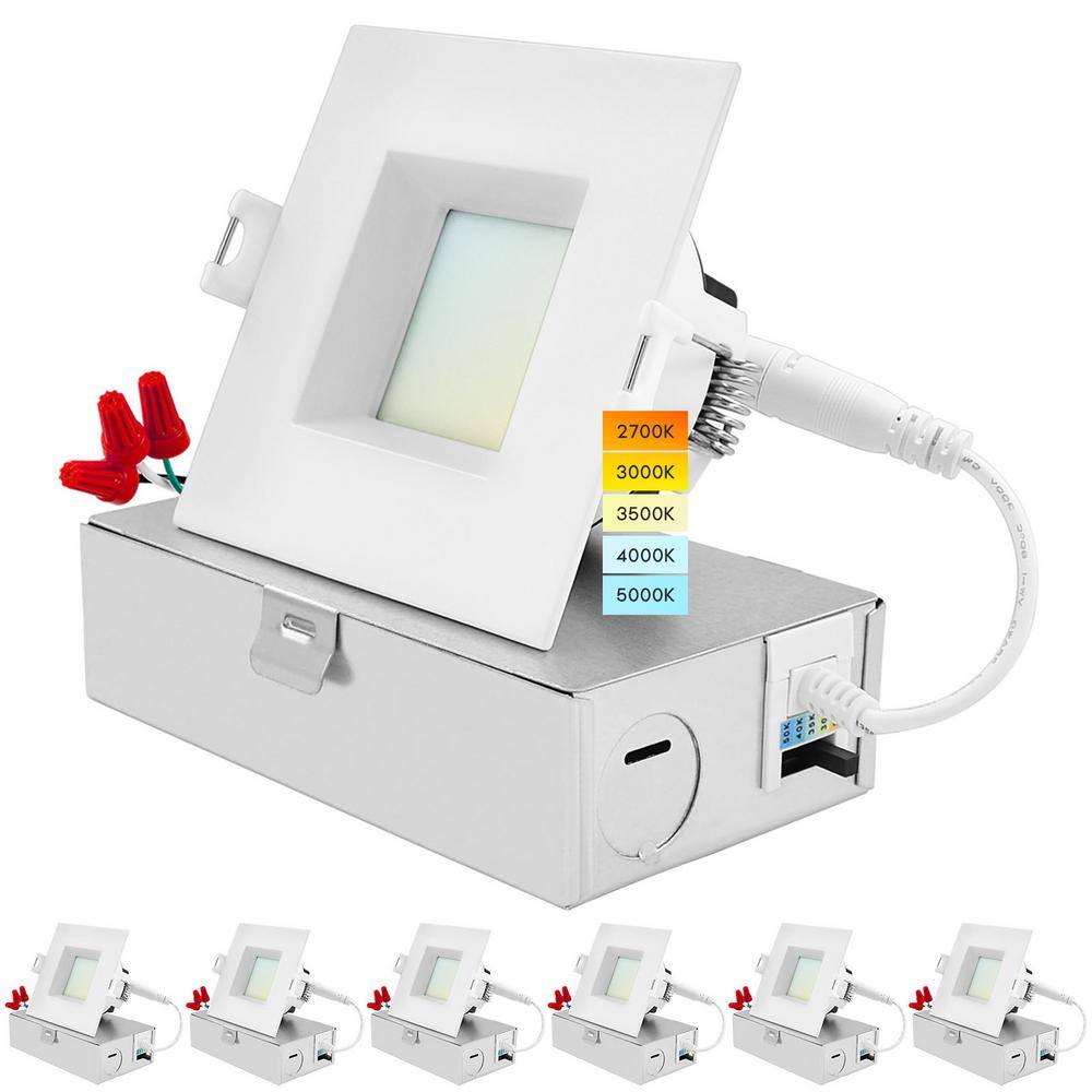 Luxrite In Square Canless With J Box W Cct Selectable Lm Remodel Ic Rated Integrated