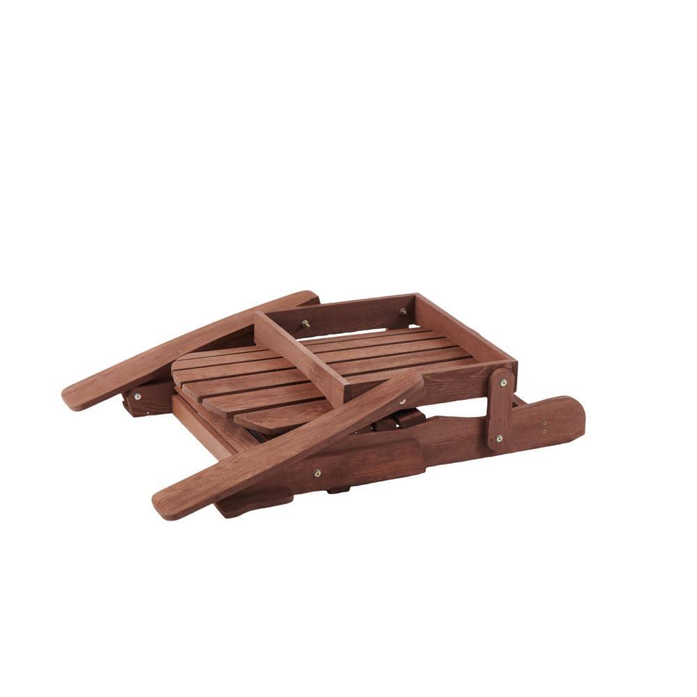 Oversized Brown Wood Folding Adirondack Chair with Arms