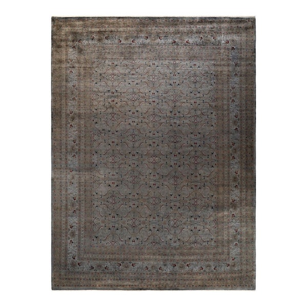 Chloe & Olivia Home Overdyed Gray 9 ft. x 12 ft. Solid Wool Indoor Area Rug
