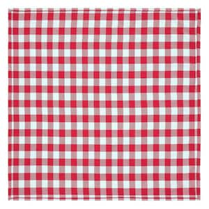 Annie 40 in. W x 40 in. L Red Buffalo Check Cotton Blend Tablecloth Topper