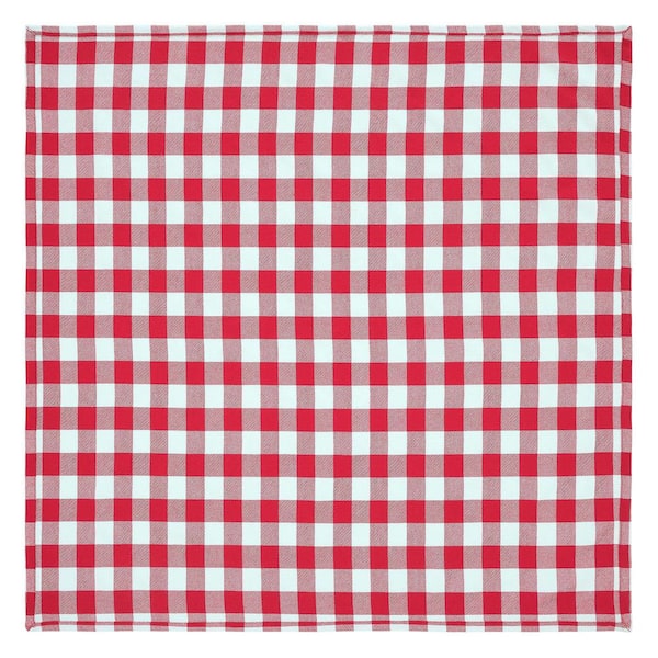 VHC Brands Annie 40 in. W x 40 in. L Red Buffalo Check Cotton Blend Tablecloth Topper
