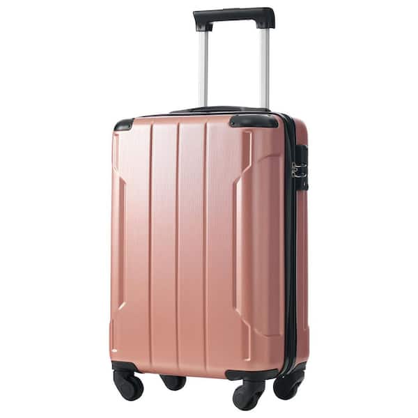 21.5 in. Rose Pink Lightweight ABS Hardshell Spinner Suitcase Travel Carry-On Luggage with TSA Lock