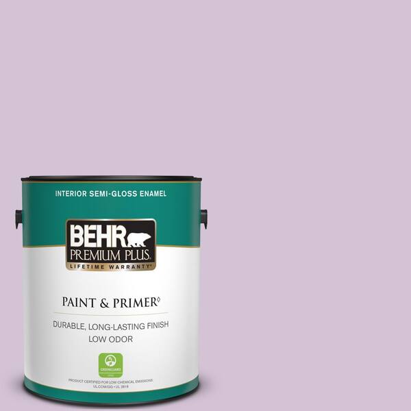 BEHR PREMIUM PLUS 1 gal. #M100-2 Seedless Grape Semi-Gloss Enamel Low Odor Interior Paint & Primer