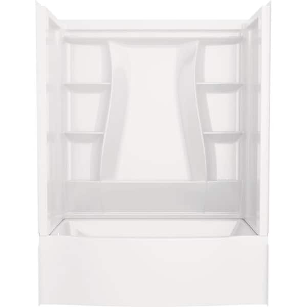 Classic 500 Curve 32 in. x 60 in. x 60 in. Alcove Rectangular Bathtub and Shower Combo in White