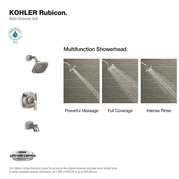 Rubicon 1-Handle 3-Spray Wall-Mount Tub and Shower Faucet in Brushed Nickel (Valve Included)