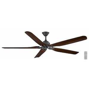 Danetree 72 in. Indoor/Outdoor Natural Iron Ceiling Fan with Hand Carved Wood Blades and Remote Control Included