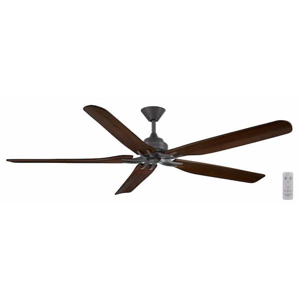 Danetree 72 in. Indoor/Outdoor Natural Iron Ceiling Fan with Hand Carved Wood Blades and Remote Control Included