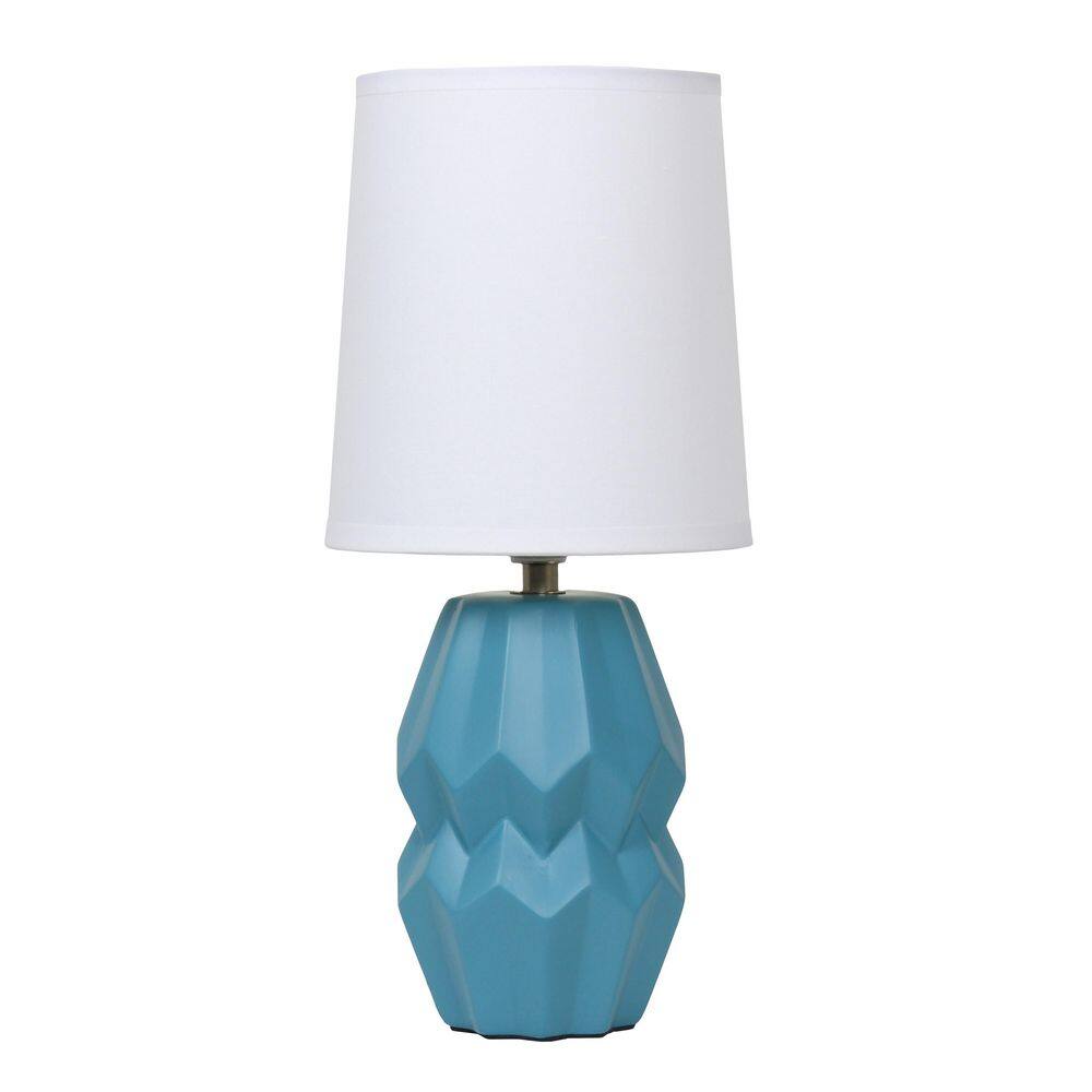 12.5 Geometric Ceramic Table Lamp, Teal Base with White Shade for Stylish Spaces price history on PriceWatchPro