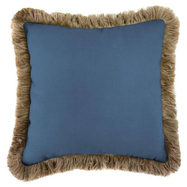 blue and beige outdoor pillows