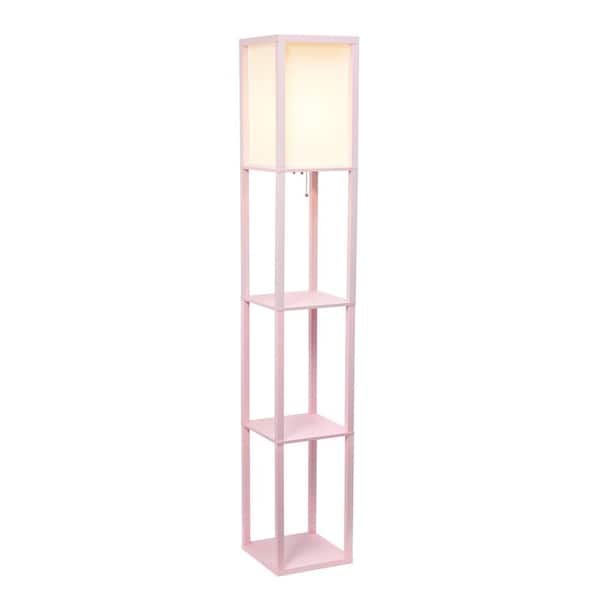 Simple Designs 63 3 In Etagere Light, Light Pink Floor Lamp