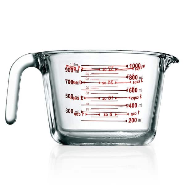 NutriChef 34.48 oz. High Borosilicate Glass Measuring Cup