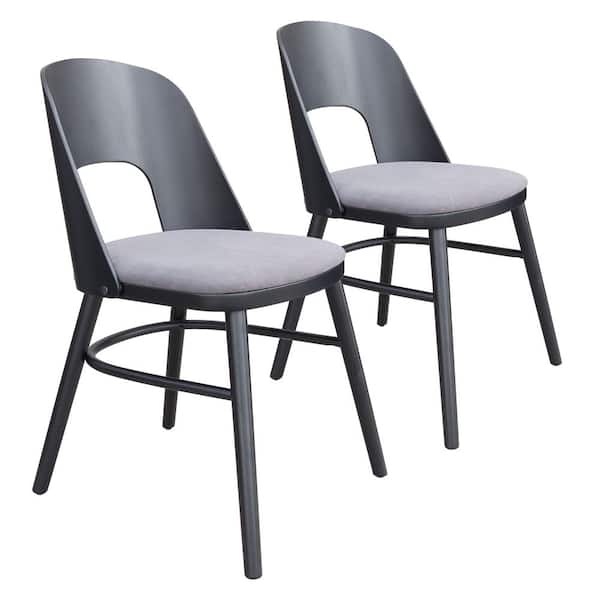 ZUO Iago Gray 100% Polyester Dining Chair Set (Set of 2)
