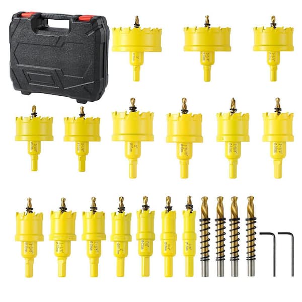 Carbide Hole Saw Kit (24-Piece), 5/8 in. to 3 in. TCT Hole Saw Set with Upgraded Pilot Drill bit