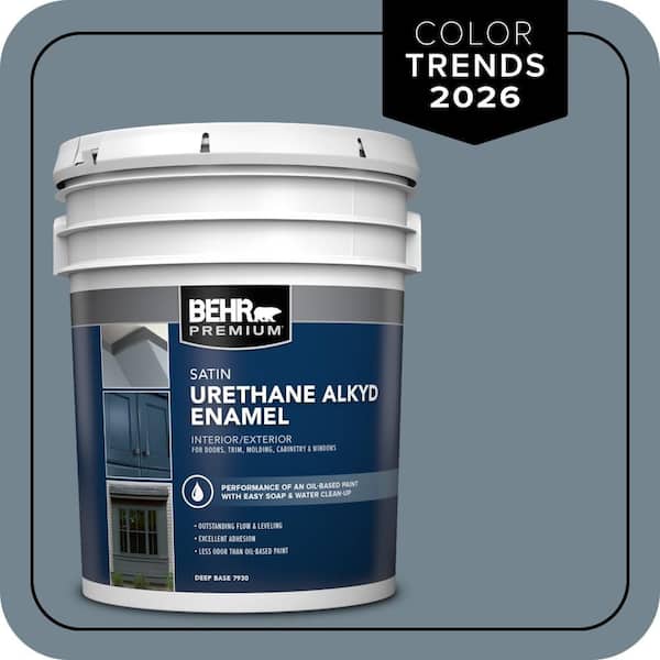 5 gal. #N480-5 Adirondack Blue Urethane Alkyd Satin Enamel Interior/Exterior Paint