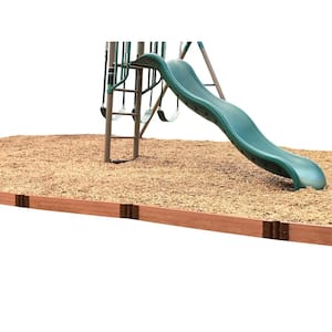 Tool-Free Classic Sienna Straight Composite Playground Border Kit 64 ft. - 2 in. Profile