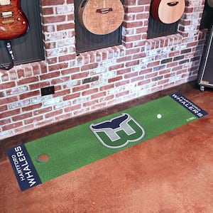 NHL Retro Hartford Whalers Green 2 ft. x 6 ft. Putting Green Mat Area Rug