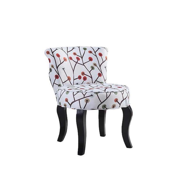 ORE INTERNATIONAL 31 in. Cherry Blossom White Accent Chair