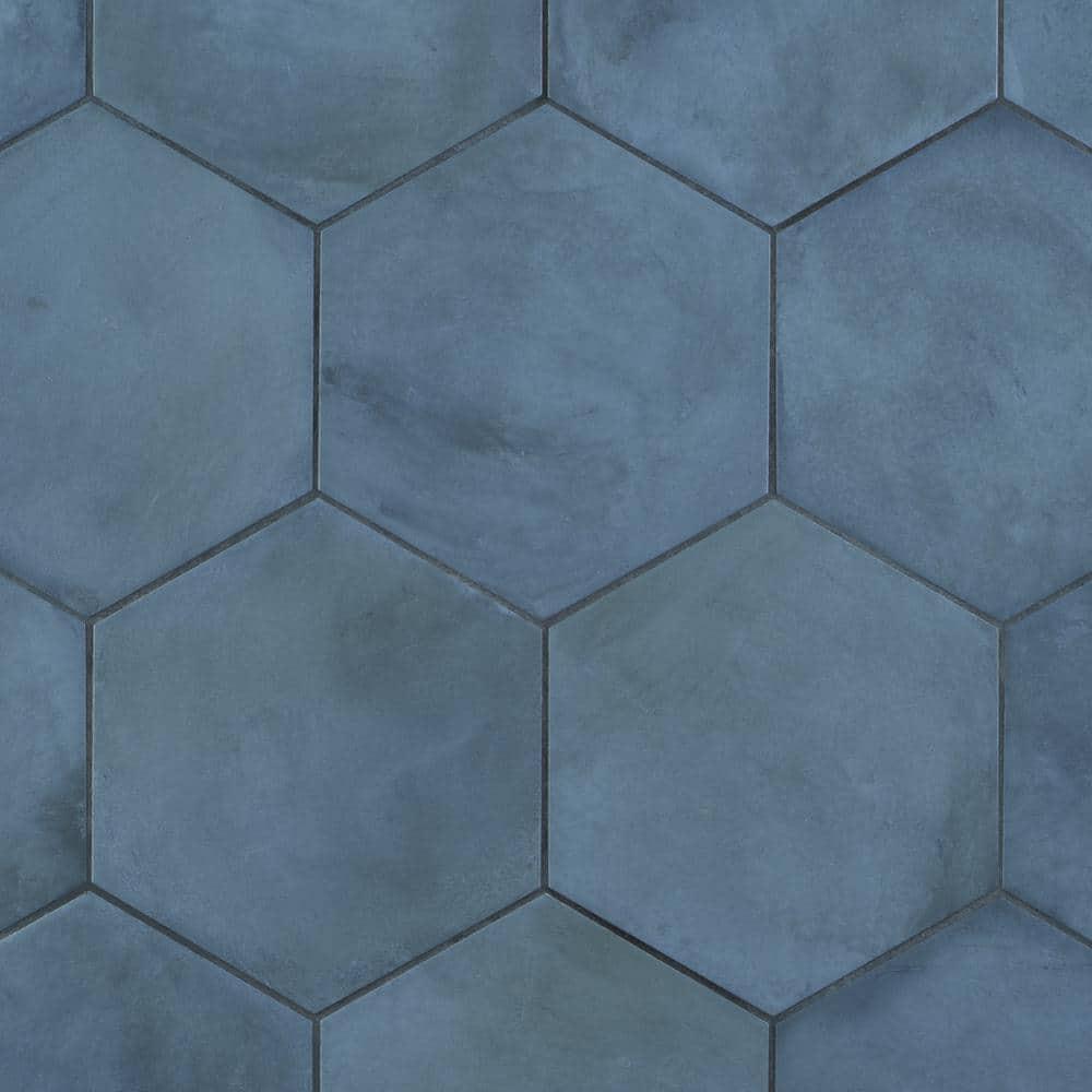 Matte Blue Hexagonal Porcelain Floor and Wall Tile