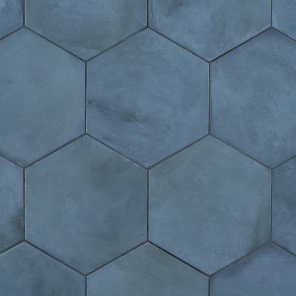 Ivy Hill Tile Dash Blue Ocean 8.5 in. x 9.84 in. Matte Hexagon Porcelain Floor and Wall Tile (12.66 sq. ft./Case)