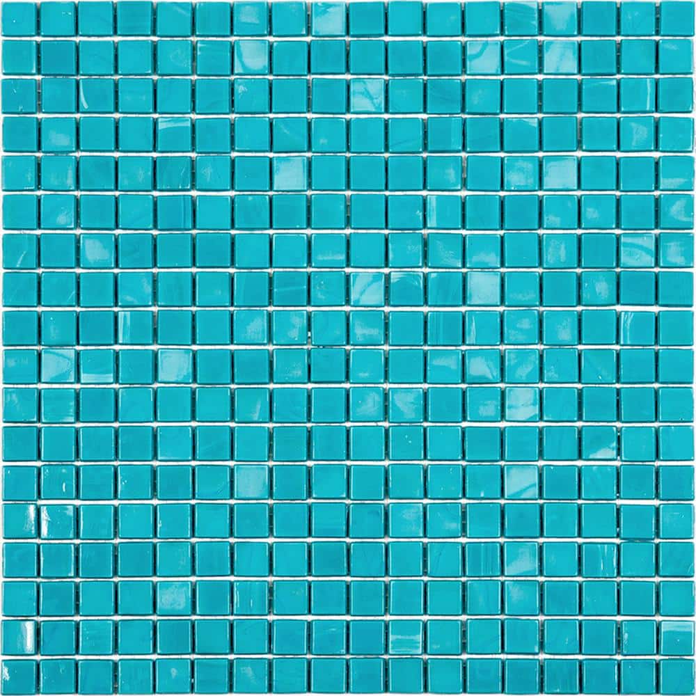 Turquoise Green Glossy Glass Mosaic Wall and Floor Tile