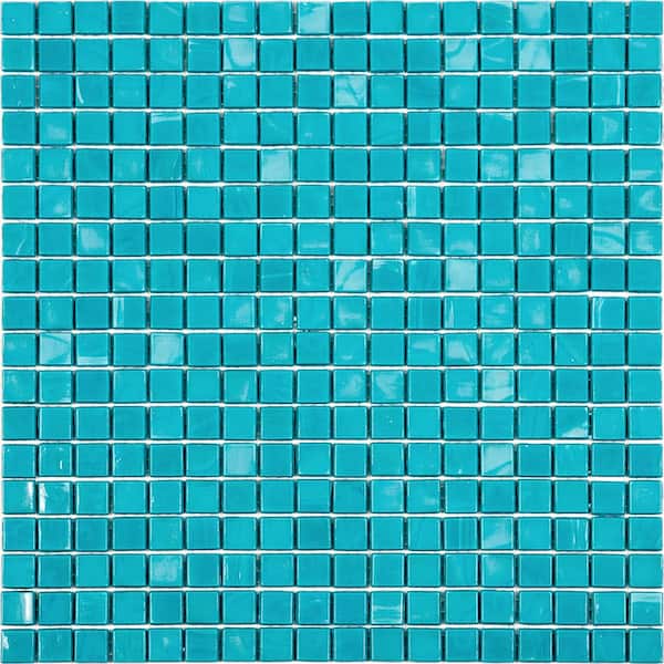 Apollo Tile Skosh Glossy Turqouise Green 11.6 in. x 11.6 in. Glass Mosaic Wall and Floor Tile (18.69 sq. ft./case) (20-pack)
